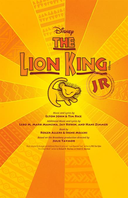 The Lion King JR. Theatre Poster