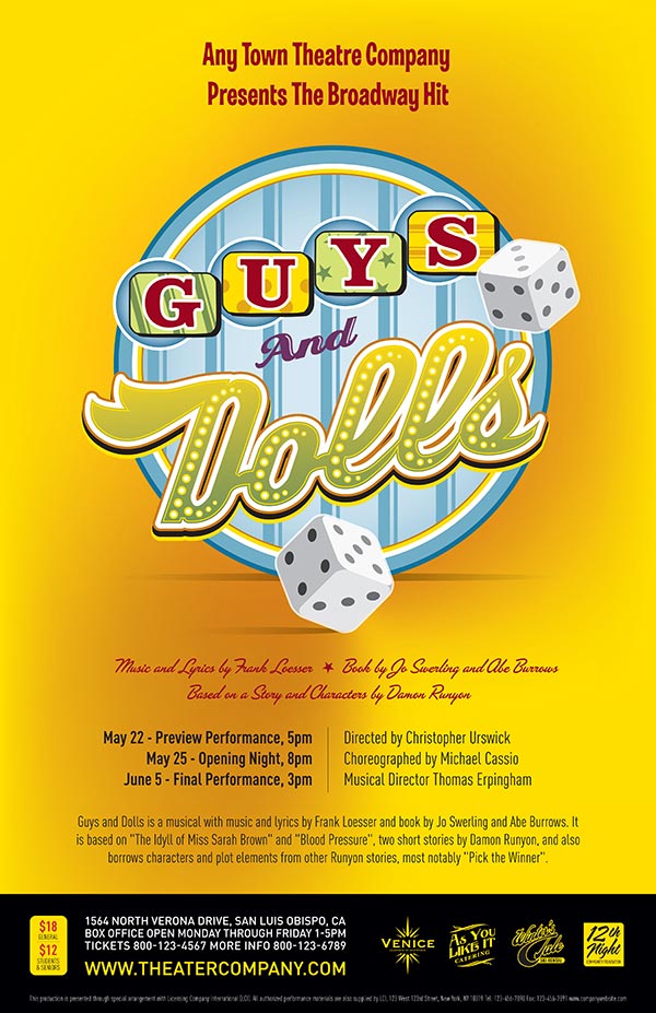 Guys and Dolls Poster Design and Logo Pack