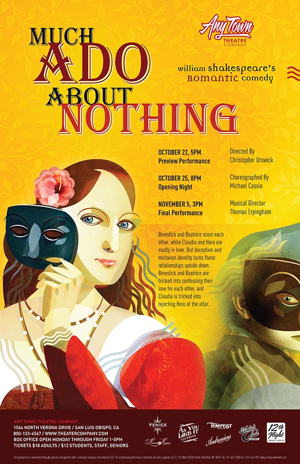 Much Ado About Nothing Poster Design and Logo Pack