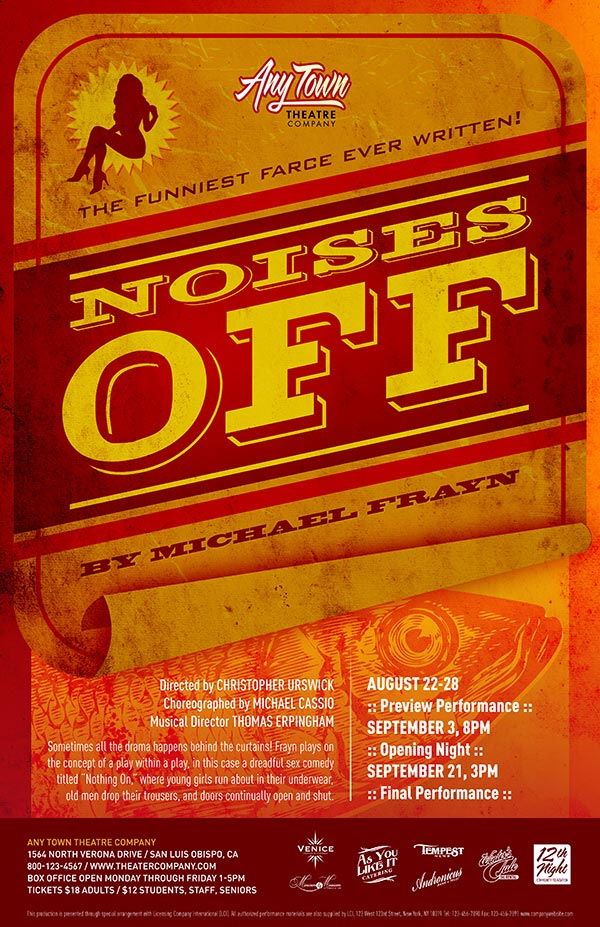 Noises Off Poster Design and Logo Pack