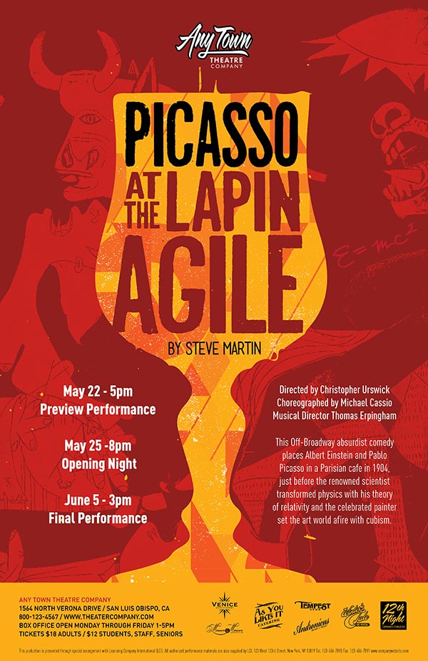 Picasso at the Lapin Agile Poster Design and Logo Pack