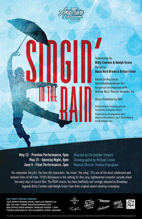 Singing in the Rain Poster Design and Logo Pack