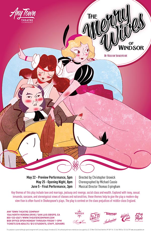 The Merry Wives Of Windsor Poster Design and Logo Pack