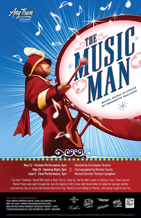 The Music Man Poster Design and Logo Pack