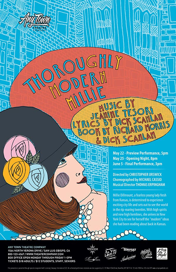 Thoroughly Modern Millie Poster Design and Logo Pack